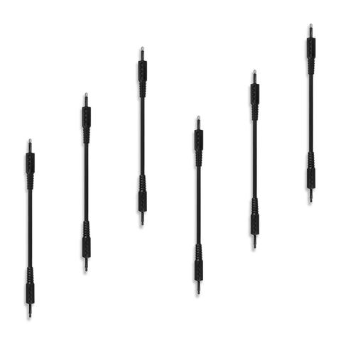 Bored Brain 3.5mm TS Patch Cables | 6-Pack 3 inch BLACK