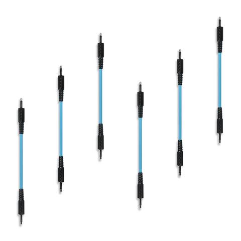 Bored Brain 3.5mm TS Patch Cables | 6-Pack 3 inch BLUE
