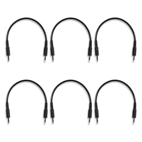 Bored Brain 3.5mm TS Patch Cables | 6-Pack 6 inch BLACK