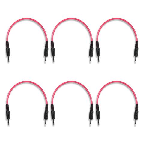 Bored Brain 3.5mm TS Patch Cables | 6-Pack 6 inch PINK
