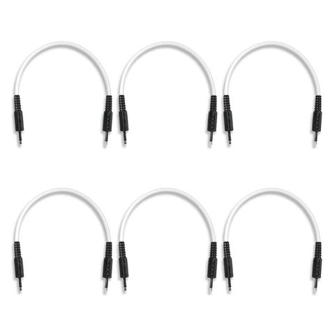 Bored Brain 3.5mm TS Patch Cables | 6-Pack 6 inch WHITE