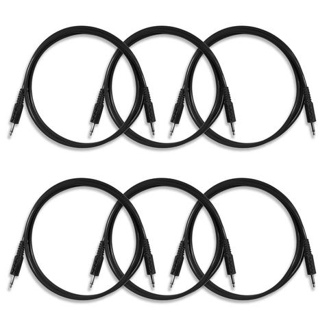 Bored Brain 3.5mm TS Patch Cables | 6-Pack 36 inch BLACK