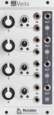 Mutable Instruments Veils | Quad VCA 